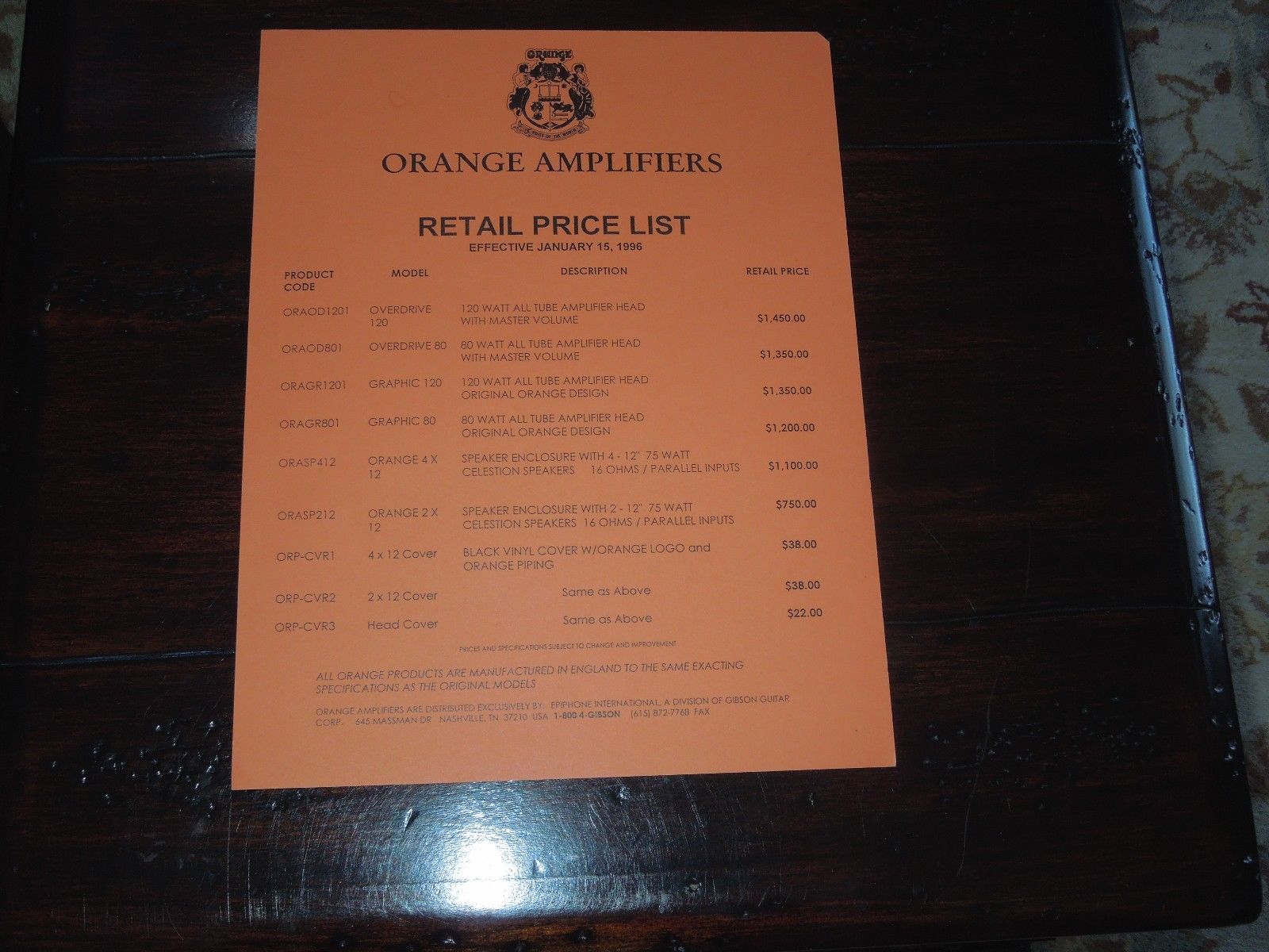 Orange Amplifier Price List - Document - HD Wallpaper 
