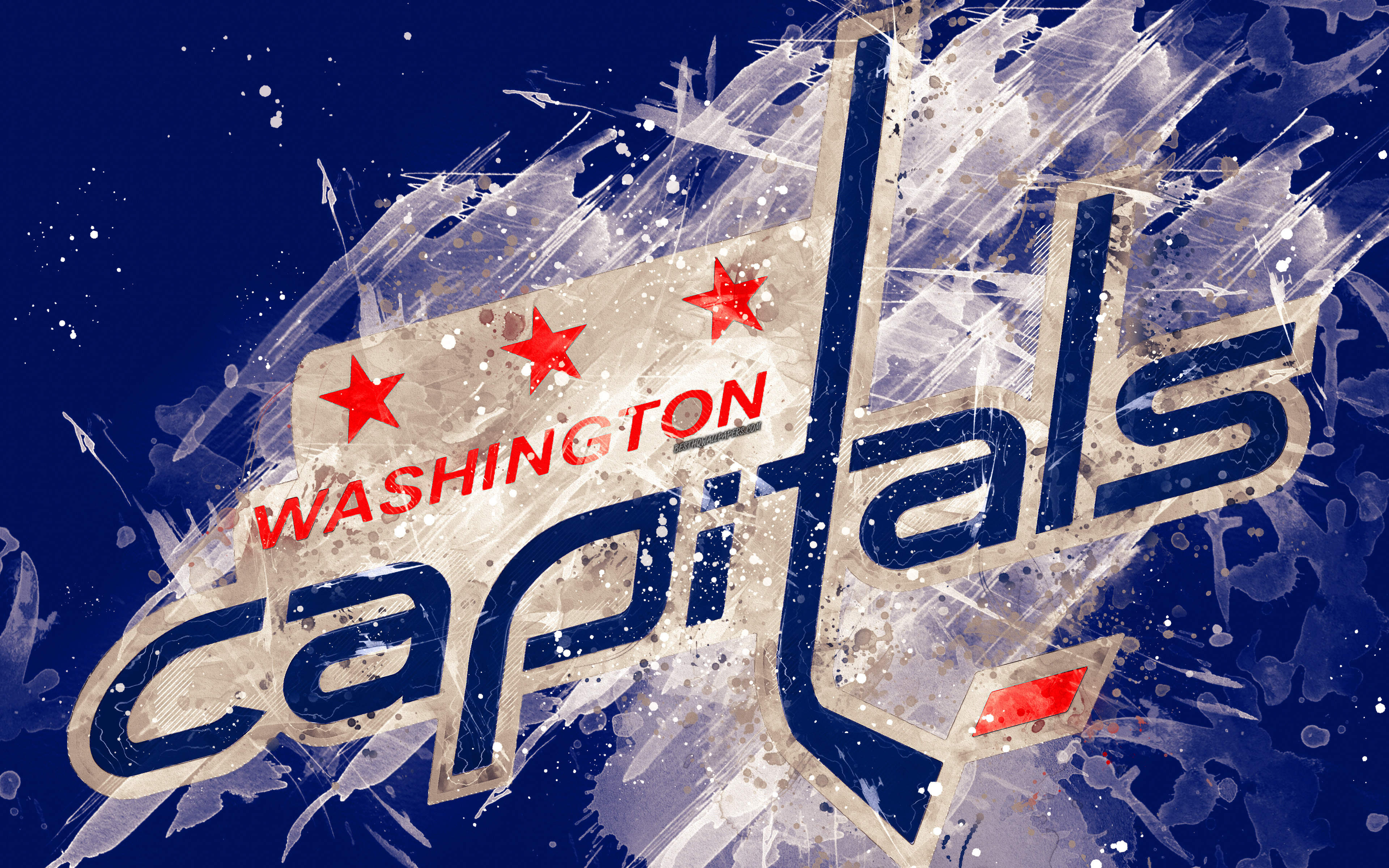 Washington Capitals, 4k, Grunge Art, American Hockey - Logo Wallpaper Nhl Washington Capitals - HD Wallpaper 