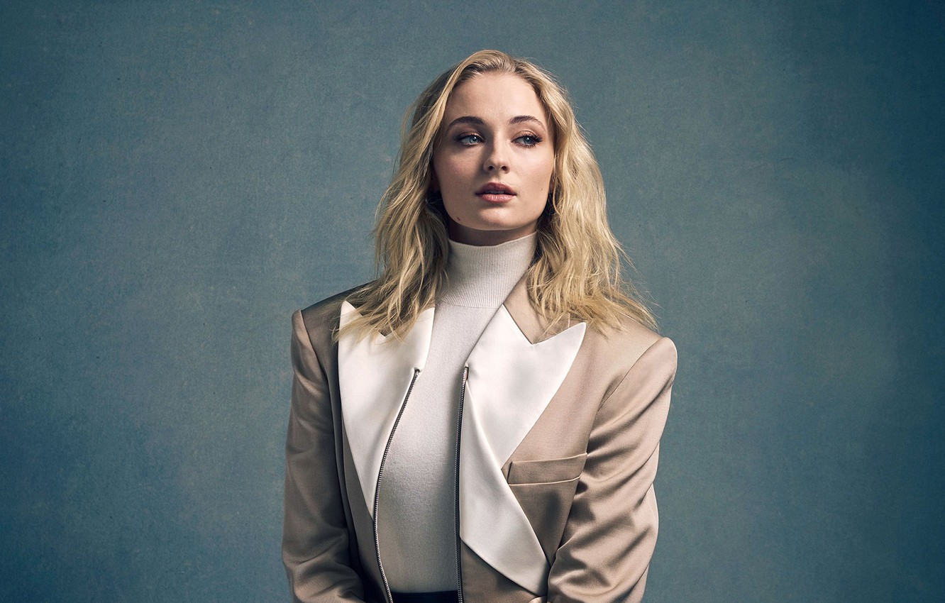 Photo Wallpaper Look, Girl, Portrait, Jacket, Sophie - Sophie Turner Wallpaper Iphone - HD Wallpaper 