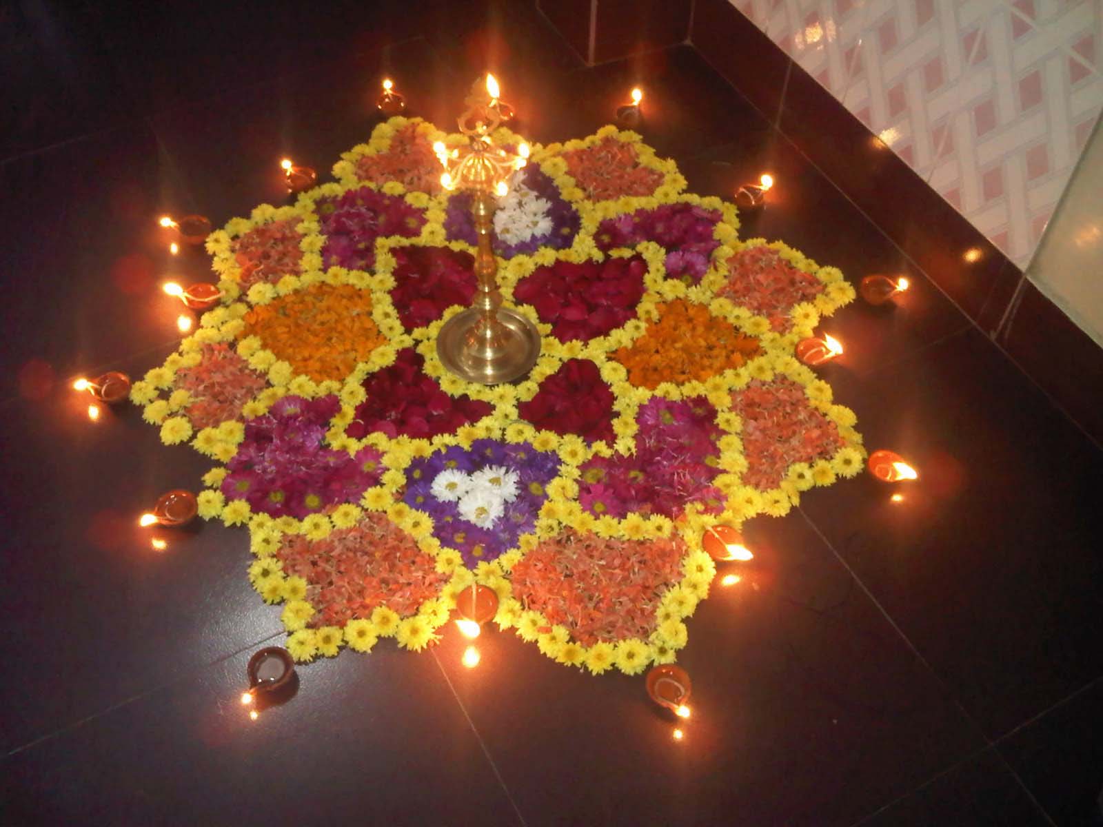 Latest Rangoli Design Wallpapers Images Photos Pics - Easy Flower Rangoli Designs For Diwali - HD Wallpaper 