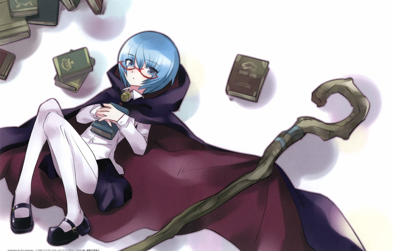 Photo Wallpaper Girl, Books, Glasses, Lies, Staff, - Tabitha Zero No Tsukaima - HD Wallpaper 