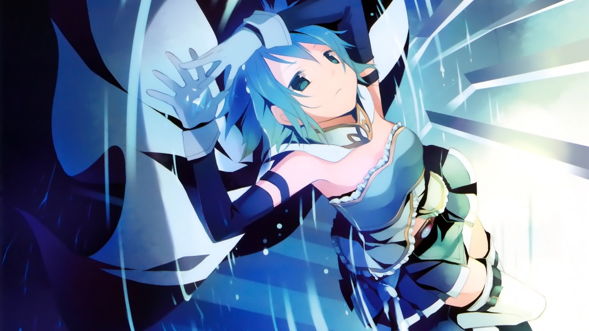 Ecchi Zero No Tsukaima Wallpaper - Mahou Anime Girl Blue Hair - HD Wallpaper 