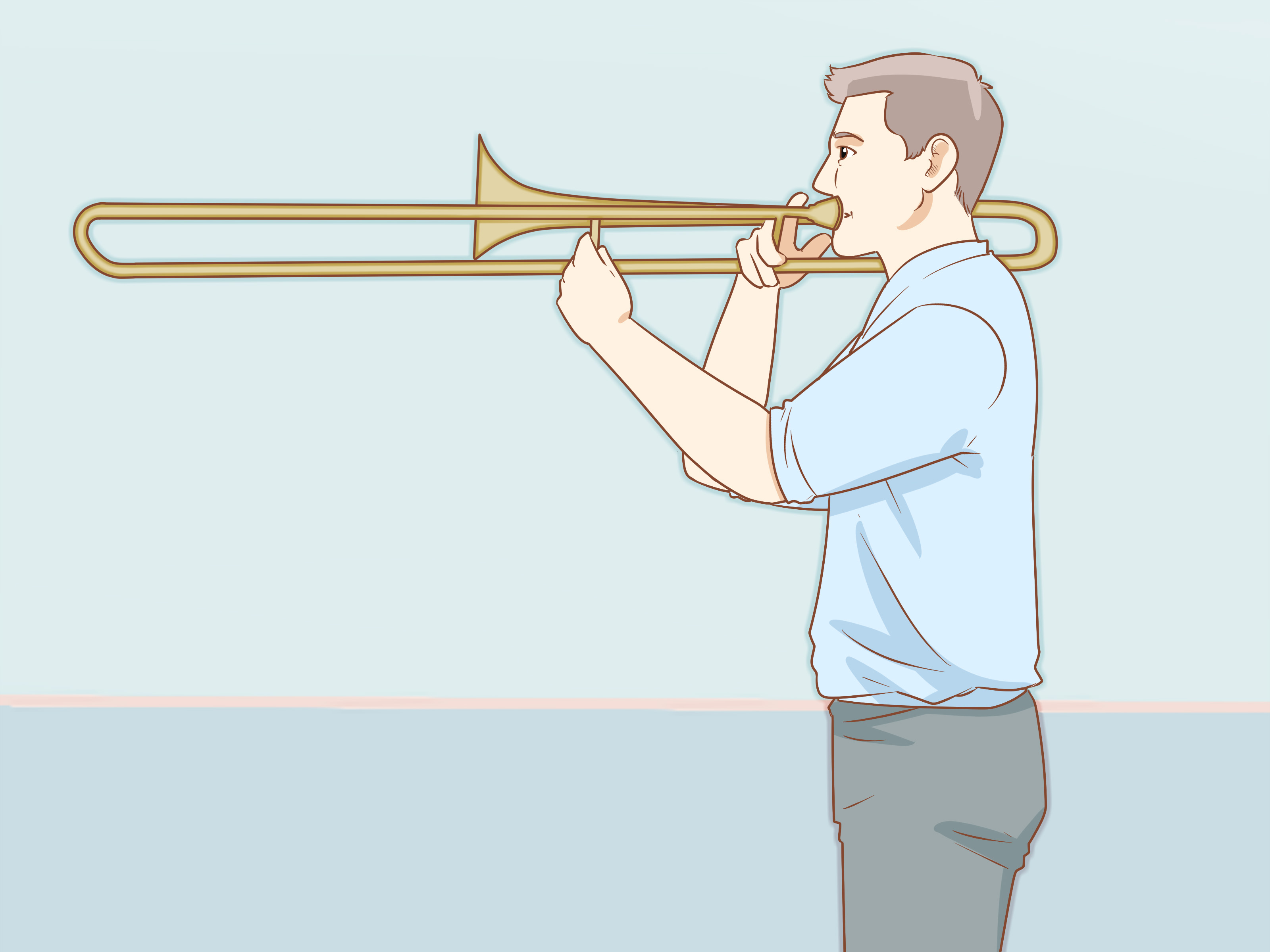Image Titled Play The Trombone Step - Trombone Play - HD Wallpaper 