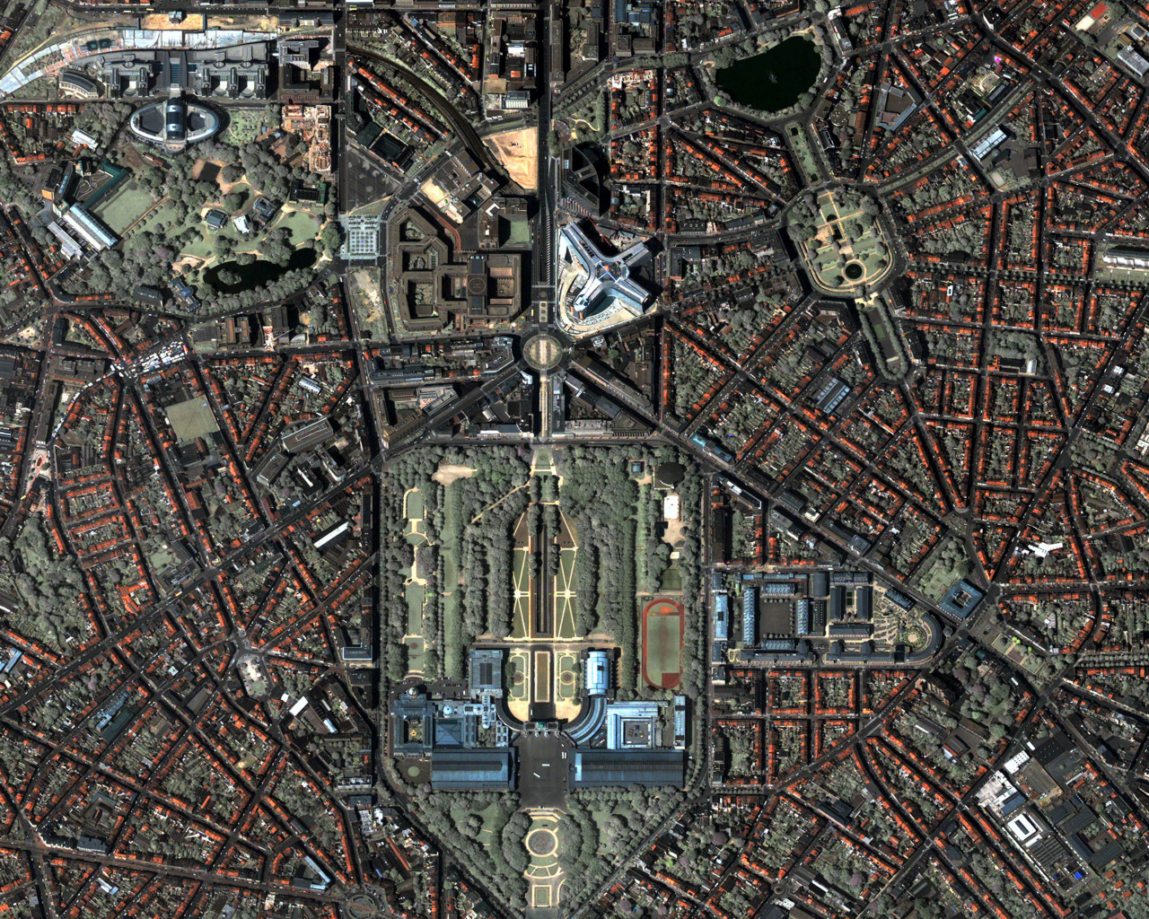 Belgium Brussels Capital Cinquantenaire Arch 90ac Jubilee - Satellite Image Brussels - HD Wallpaper 