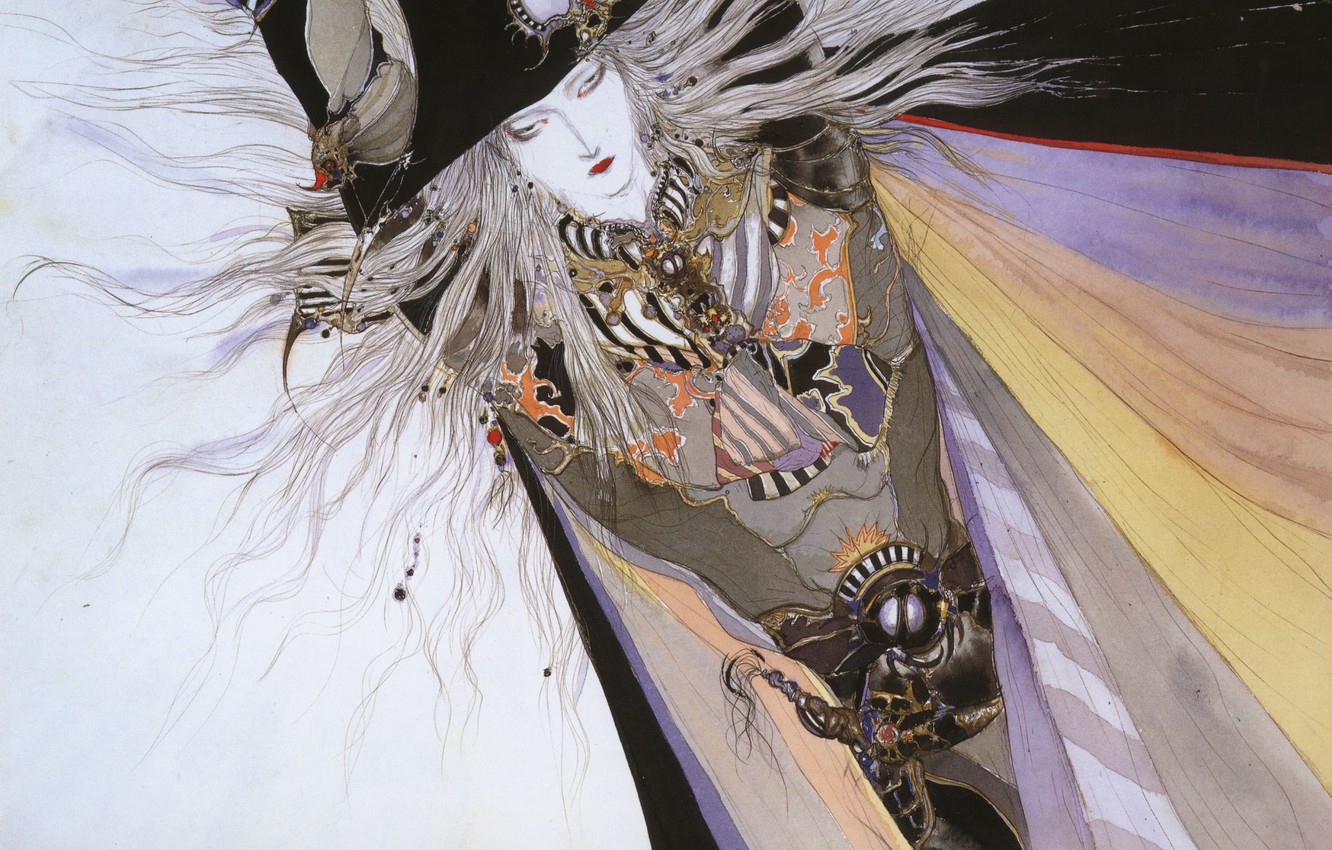 Photo Wallpaper Figure, Hat, Belt, Cloak, Art, Di Vampire - Vampire Hunter  D Yoshitaka Amano Art - 1332x850 Wallpaper 