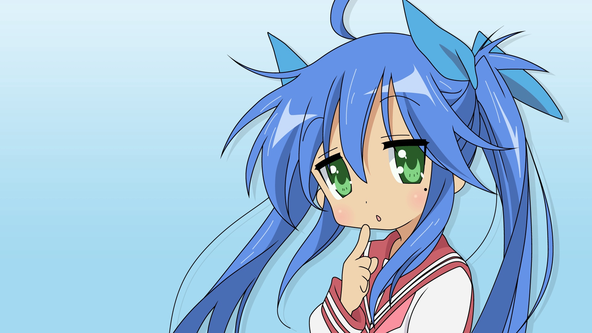 Wallpaper Lucky Star, Da Capo, Izumi Konata, Yoshino - School Anime Blue Hair Girl - HD Wallpaper 