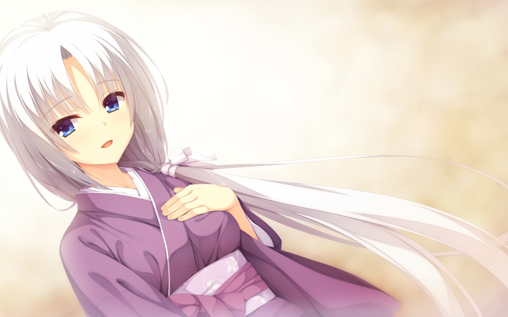 Senren Banka, Tomotake Yoshino, White Hair, Smiling, - HD Wallpaper 