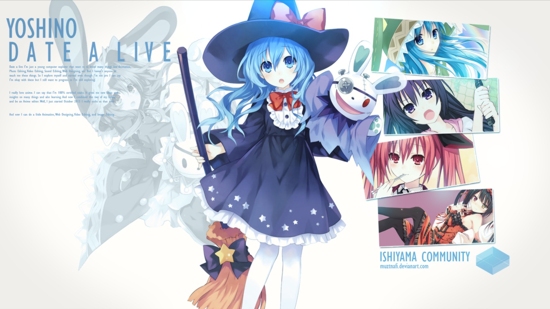 Date A Live Download Wallpaper - Blue Haired Anime Witch - HD Wallpaper 