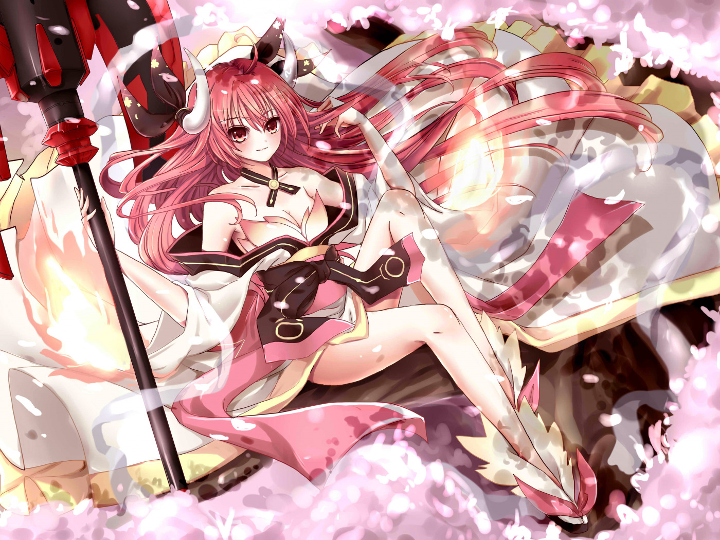 Anime Cherry Blossom Spirit - HD Wallpaper 