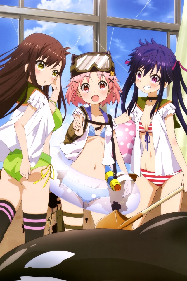 Gakkou Gurashi Yuri Wakasa Kurumi Ebisuzawa Yuki Takeya - Cartoon - HD Wallpaper 