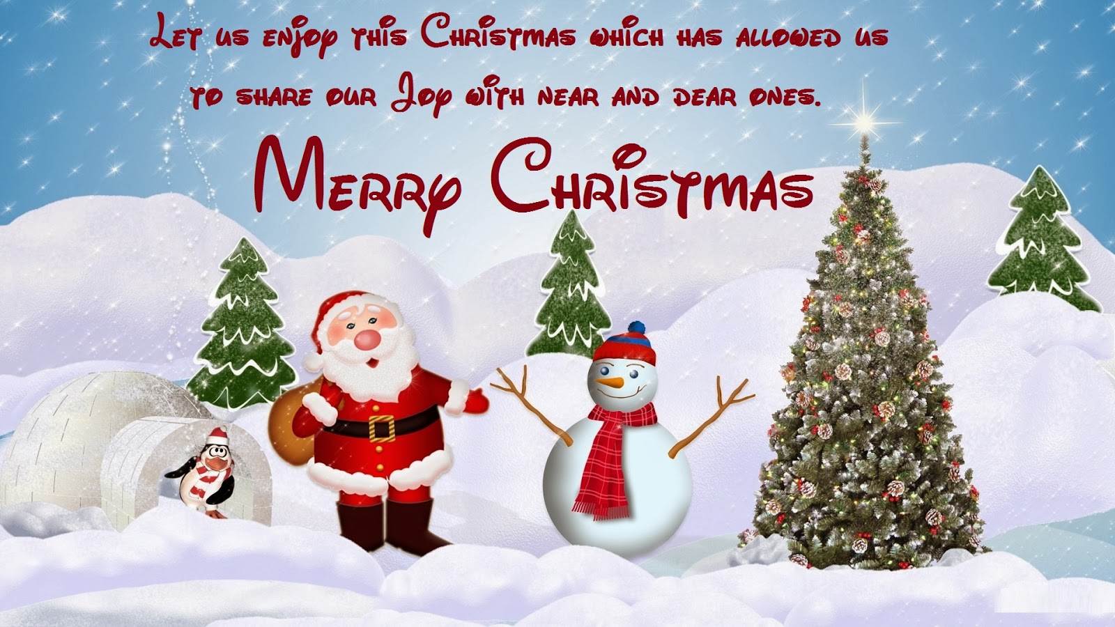Merry Christmas Santa Claus Full Hd Wallpaper - Merry Christmas With Message - HD Wallpaper 