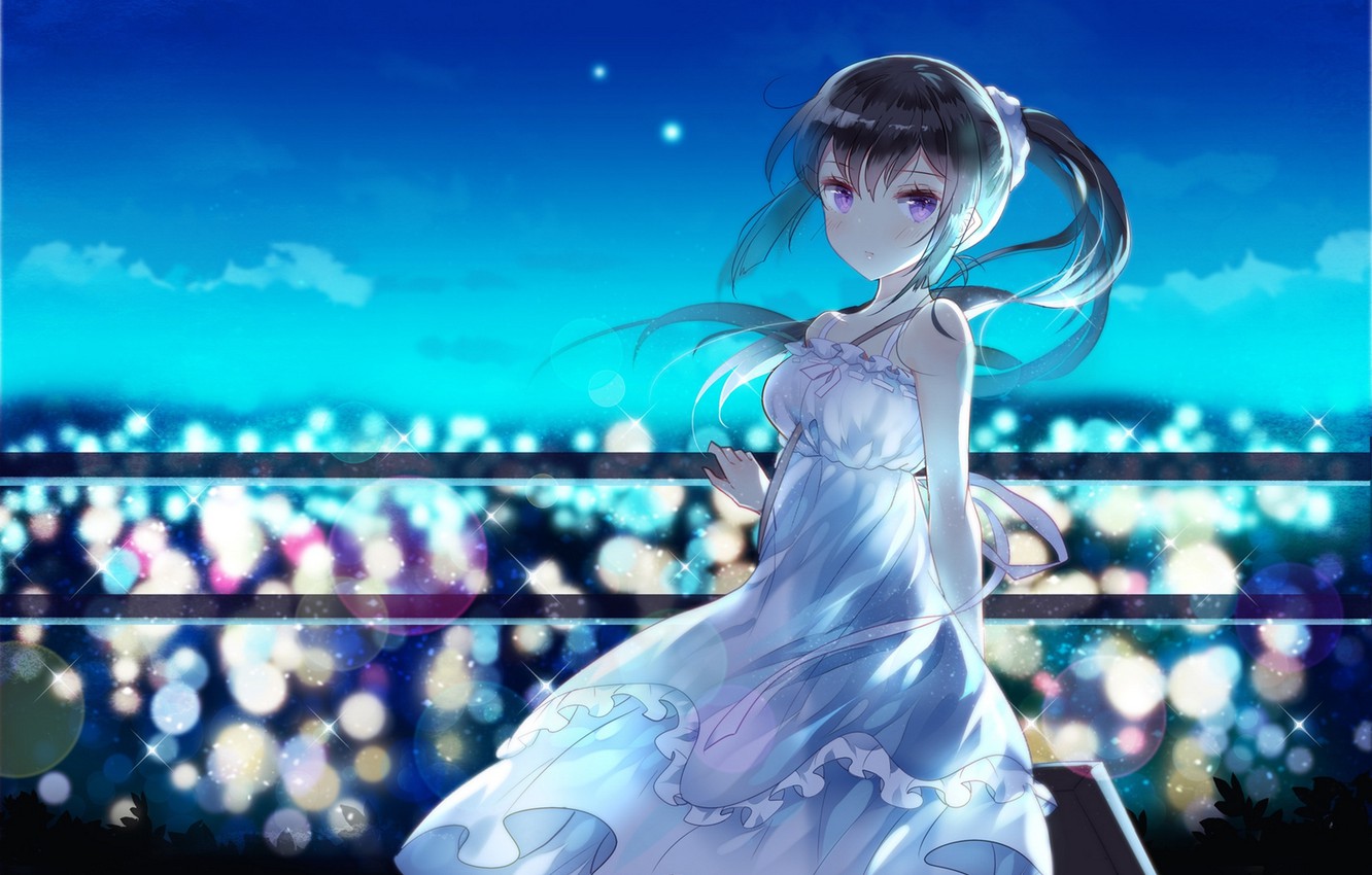 Photo Wallpaper Girl, The City, Lights, The Evening, - Sound! Euphonium - HD Wallpaper 