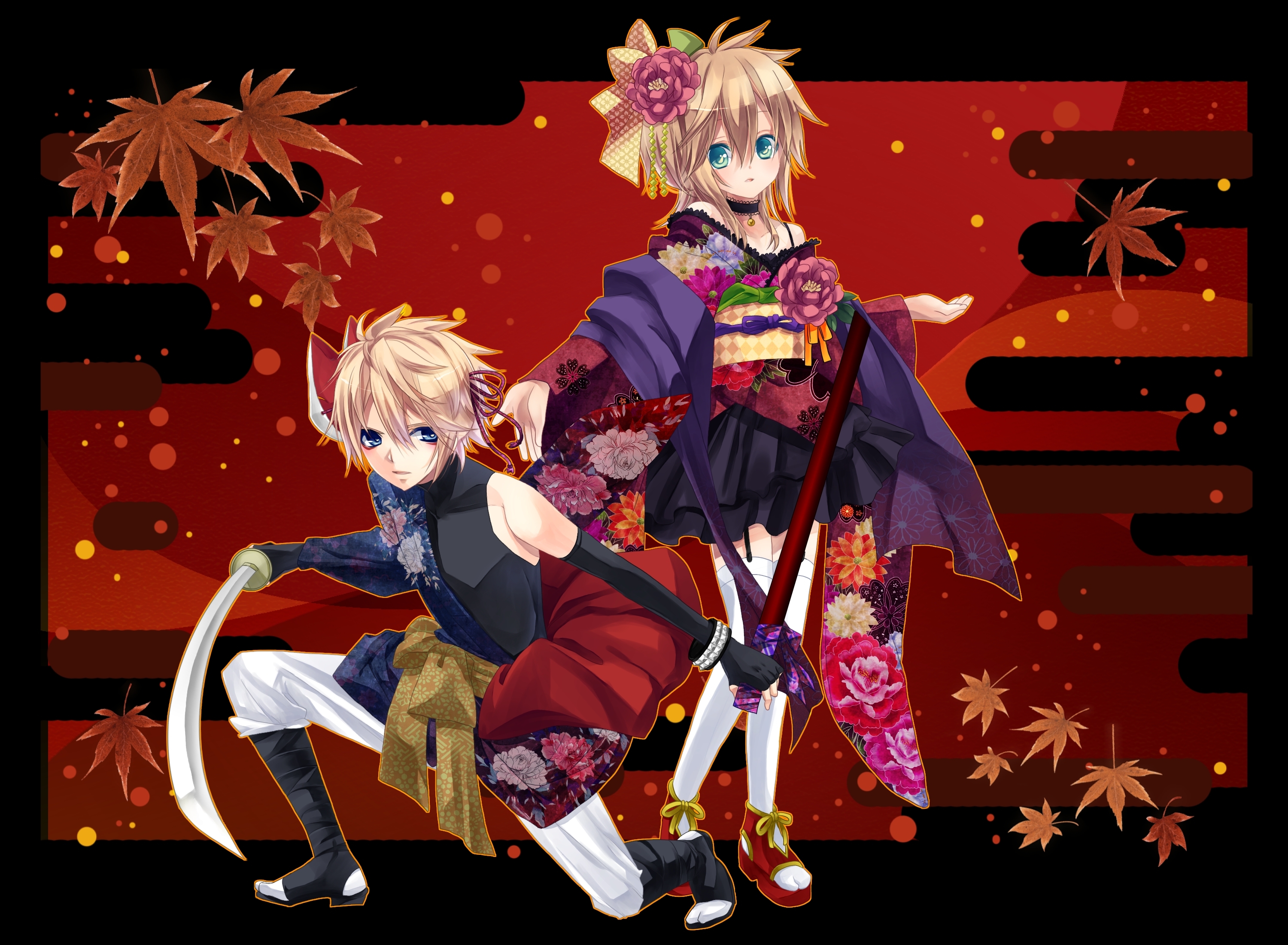 For - Kagamine Lenka And Len - HD Wallpaper 