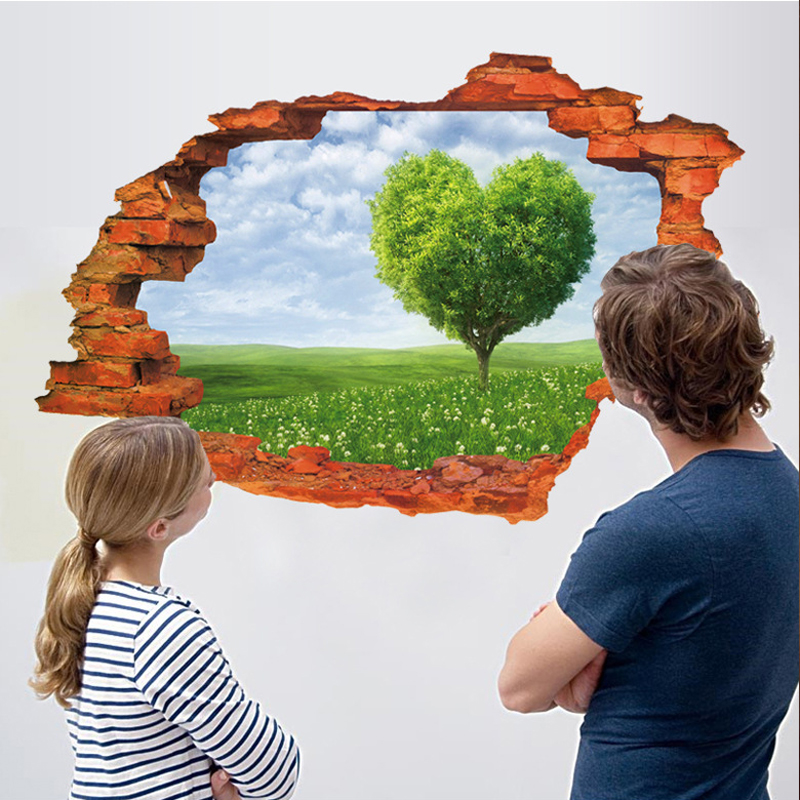 3d Broken Wall Painting - HD Wallpaper 