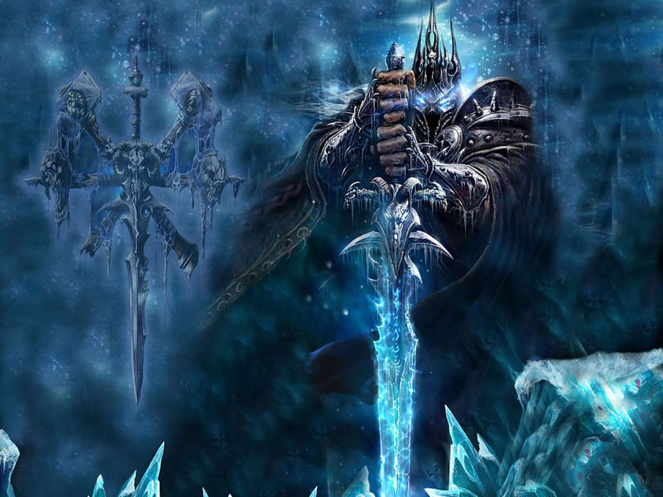 Download Mobile Wallpaper Games, Fantasy, World Of - Frostmourne Lich King Sword - HD Wallpaper 