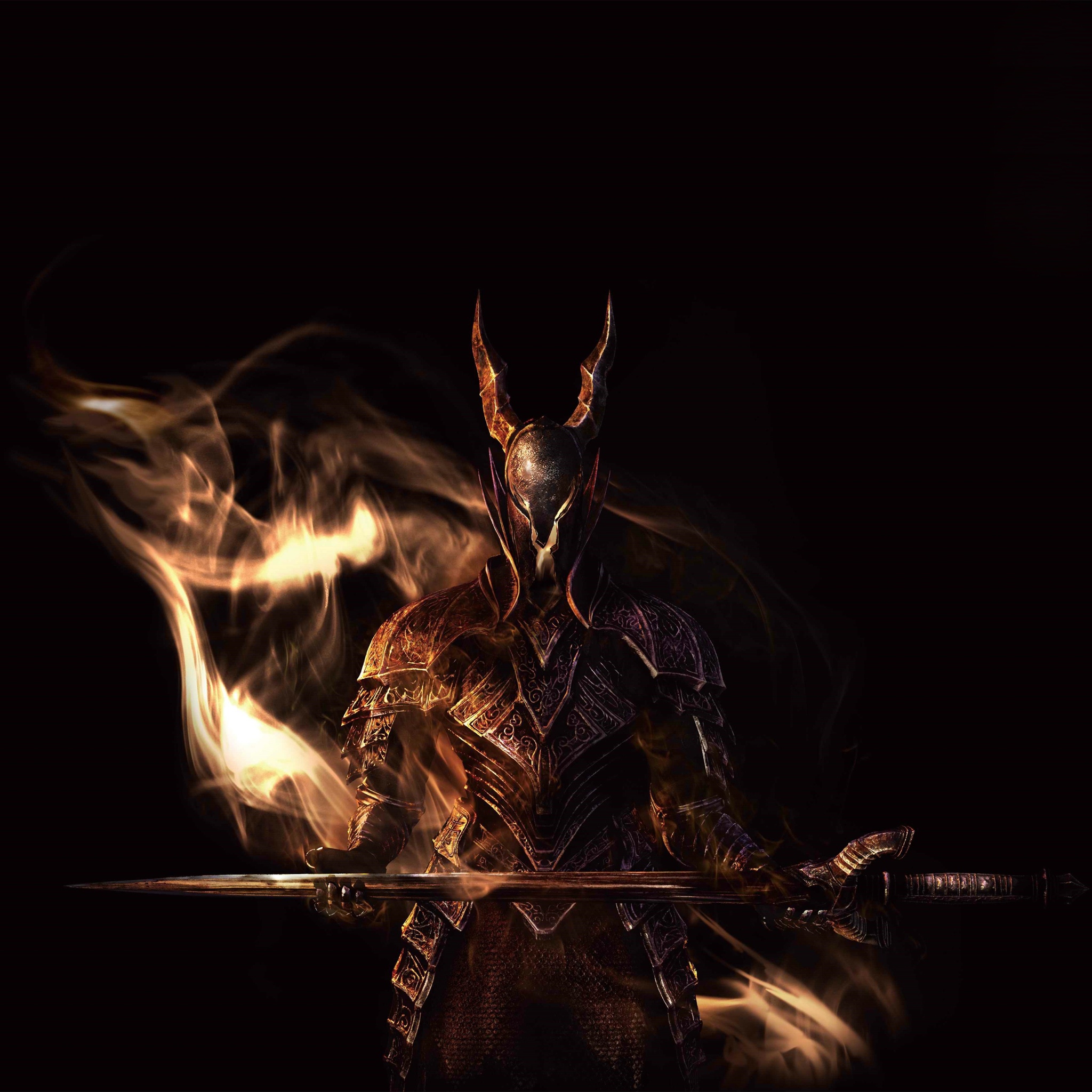 Dark Souls Black Knight Artwork - HD Wallpaper 