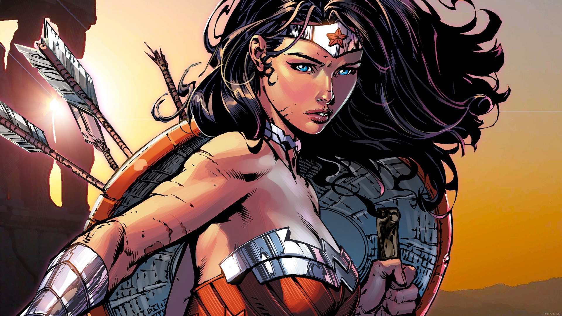 Wallpaper Wonder Woman, Diana, Art Picture - Wonder Woman Wallpaper Comic - HD Wallpaper 