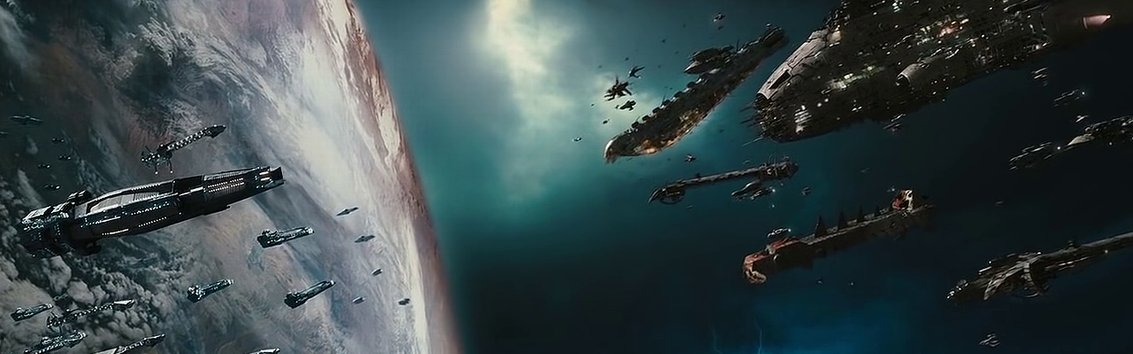 Dual Monitor Wallpapers - Serenity Space Battle - HD Wallpaper 