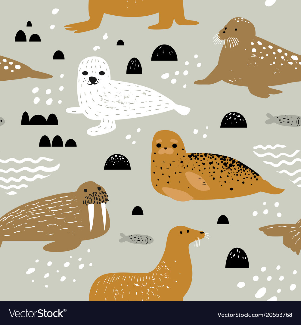 Walrus Pattern - HD Wallpaper 
