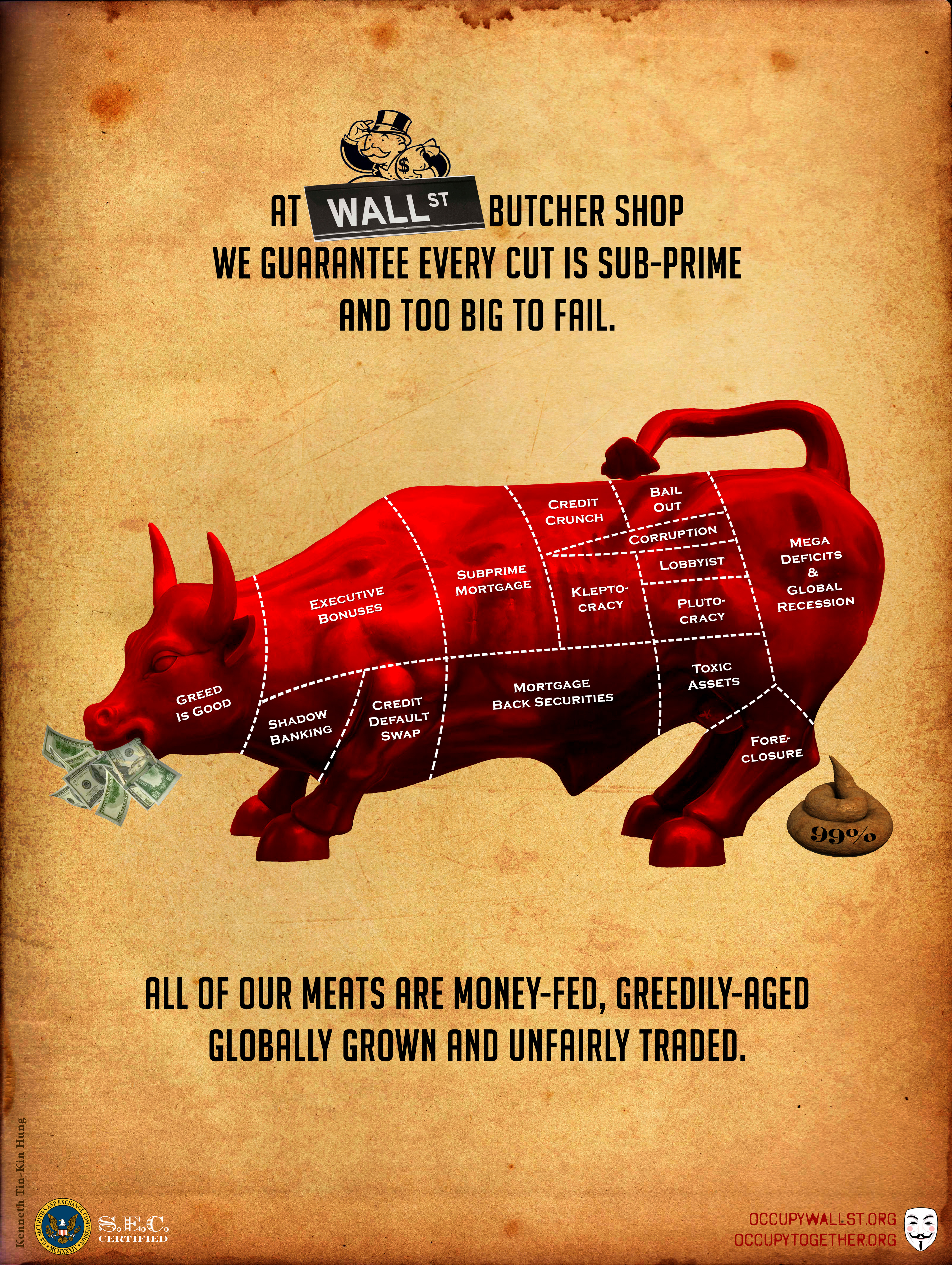 Wall Street Bull During Occupy - HD Wallpaper 