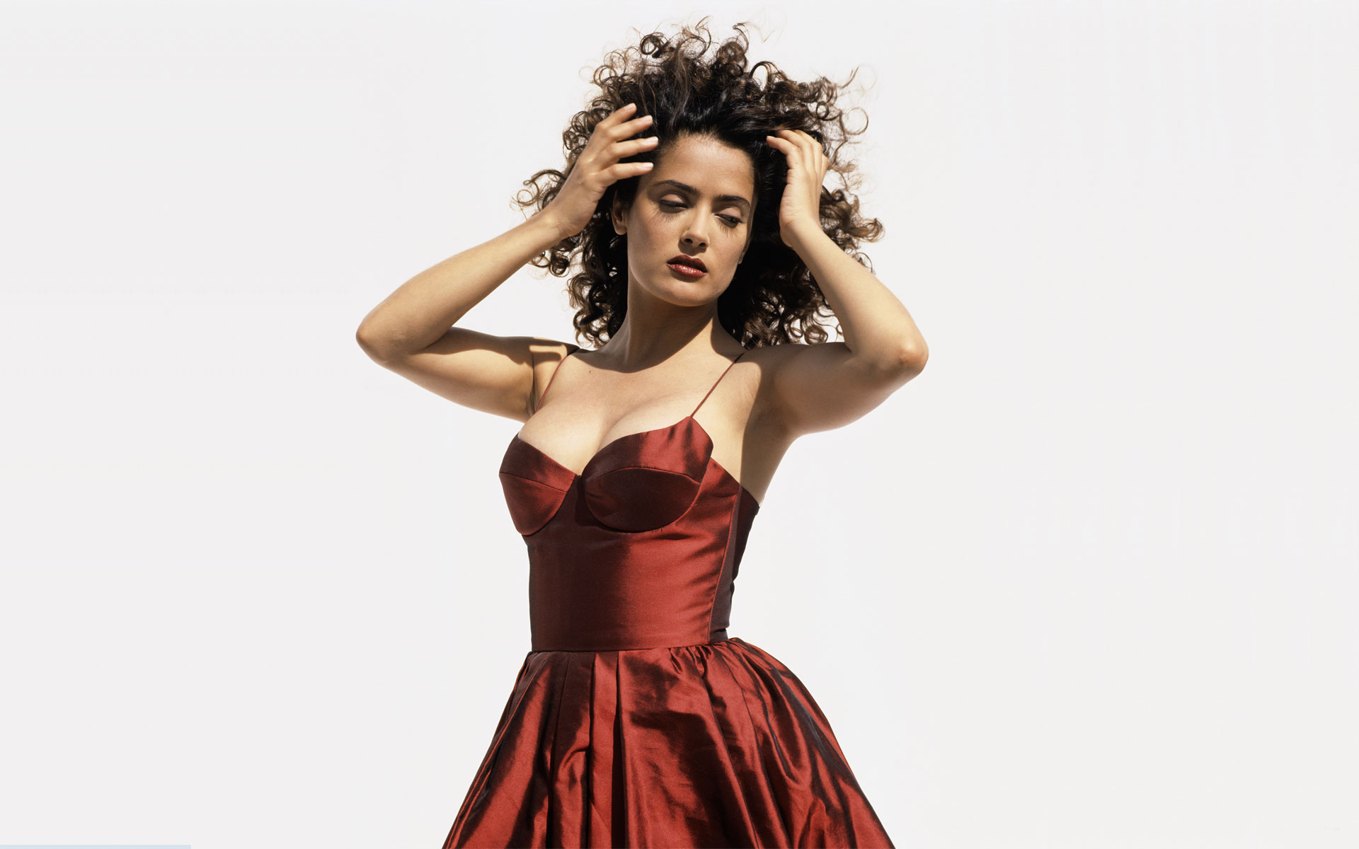 salma hayek red dress