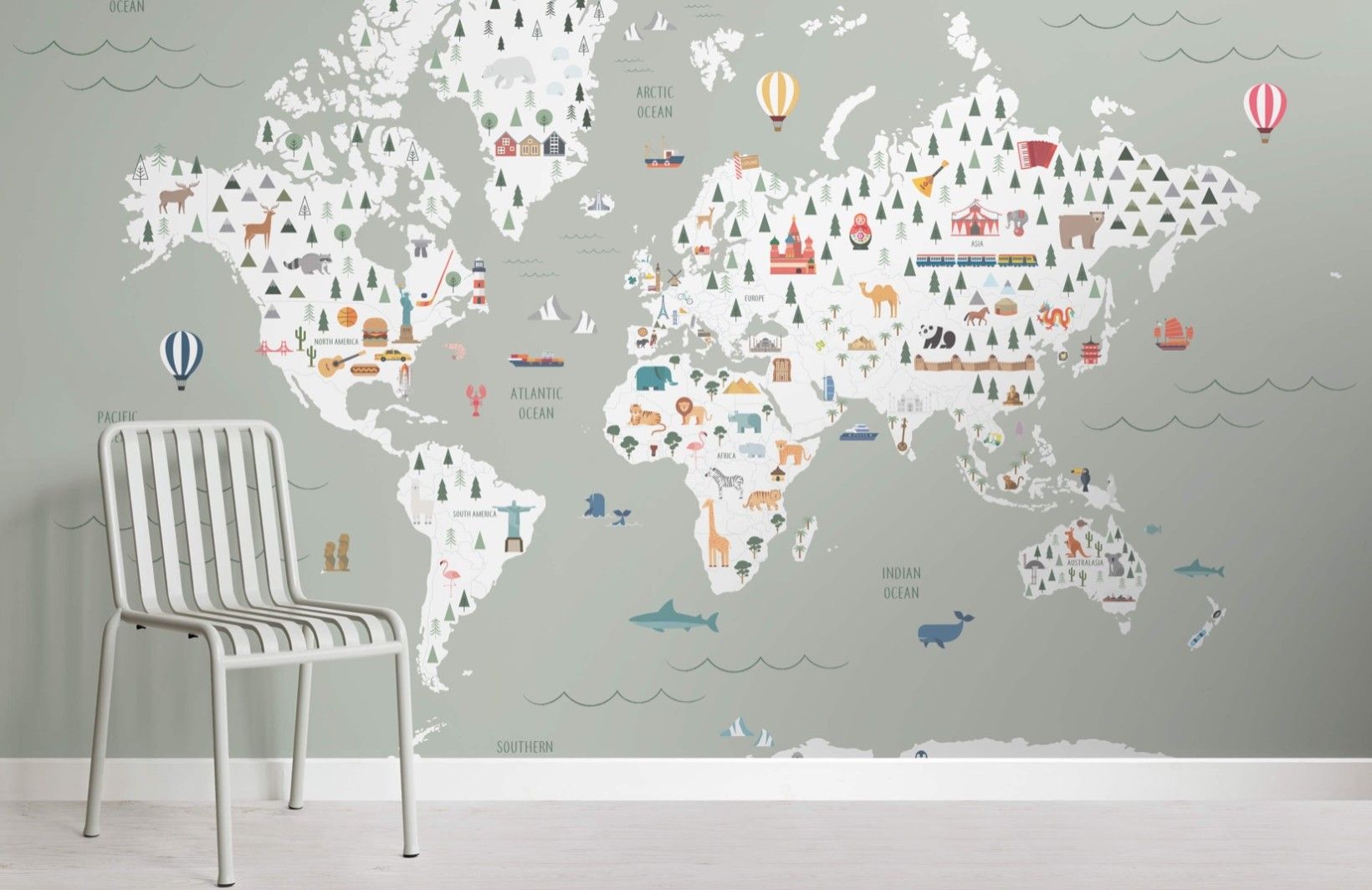 Map Wallpaper Kids - HD Wallpaper 