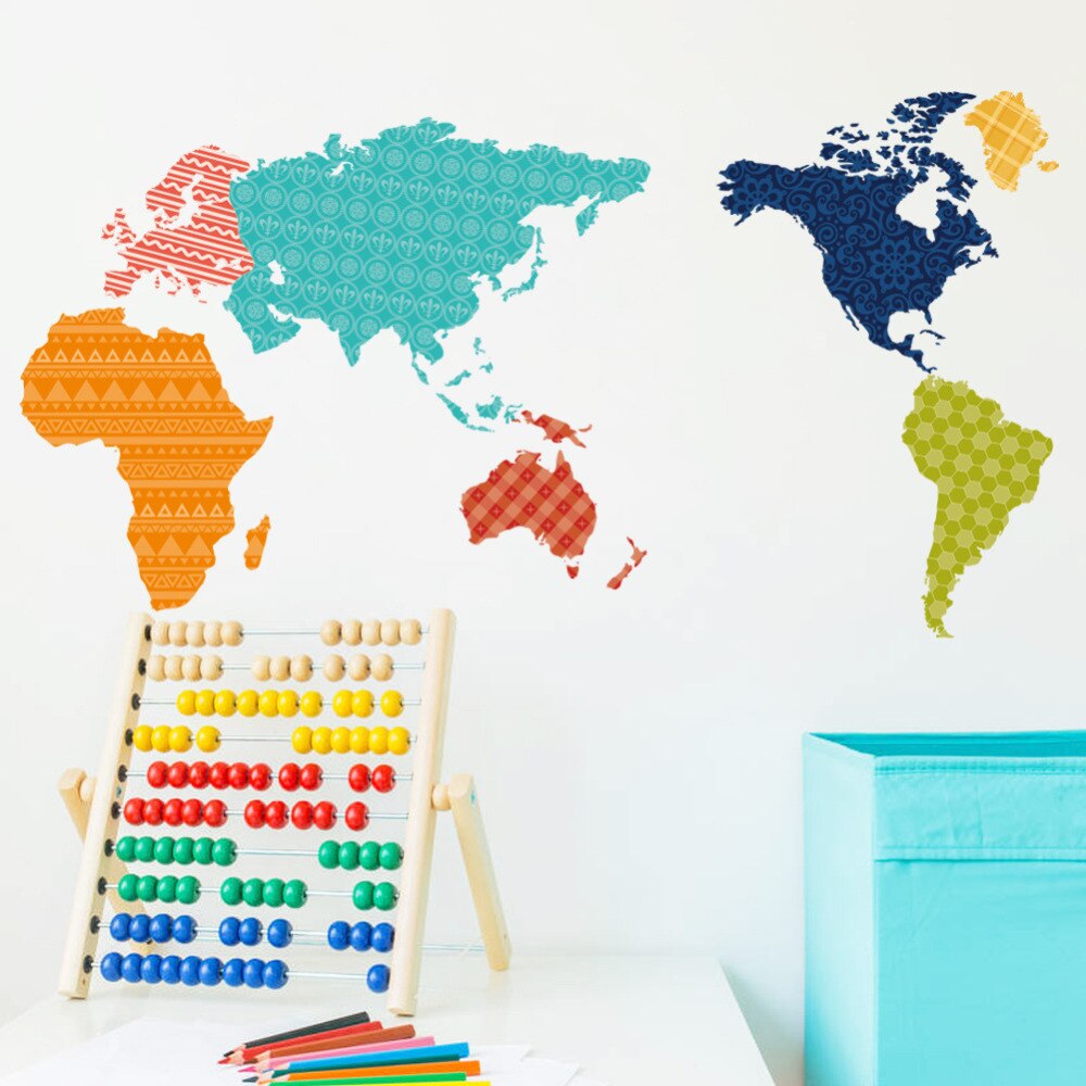 Aliexpresscom Buy Large Multicolor World Map Wall Sticker - World Map - HD Wallpaper 