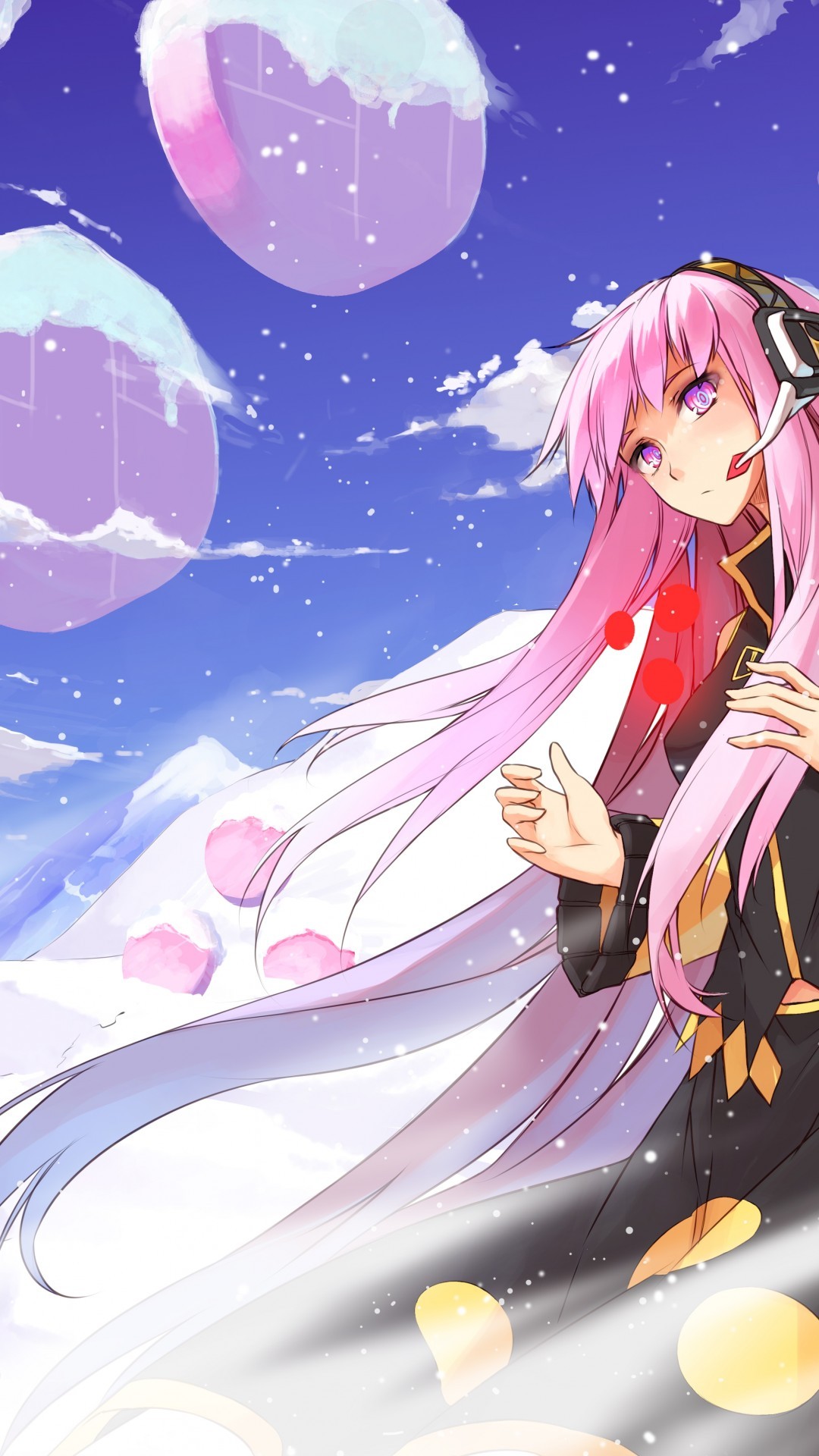 Megurine Luka, Pink Hair, Vocaloid, Headphones, Long - Megurine Luka - HD Wallpaper 