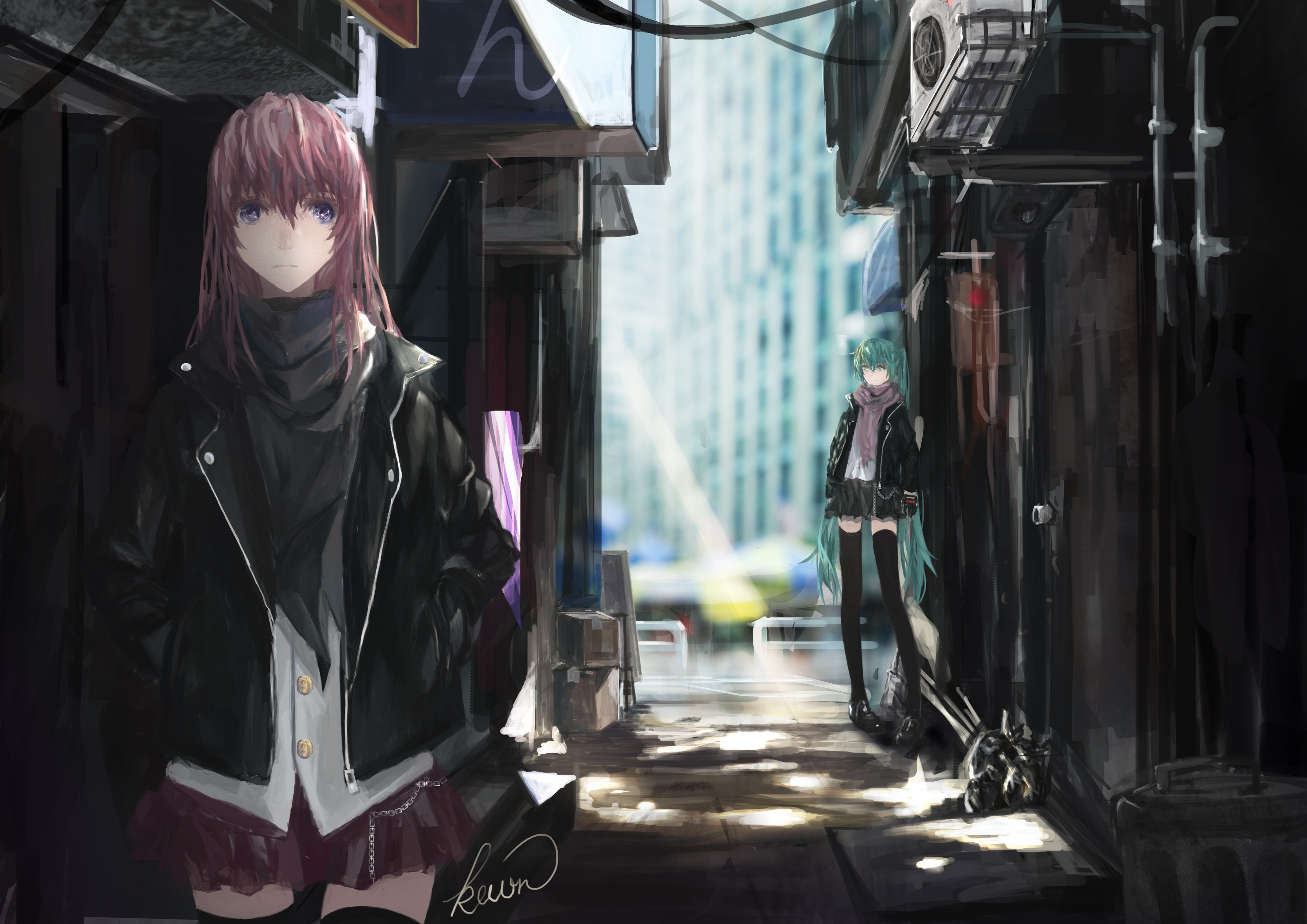 Megurine Luka On Street - HD Wallpaper 