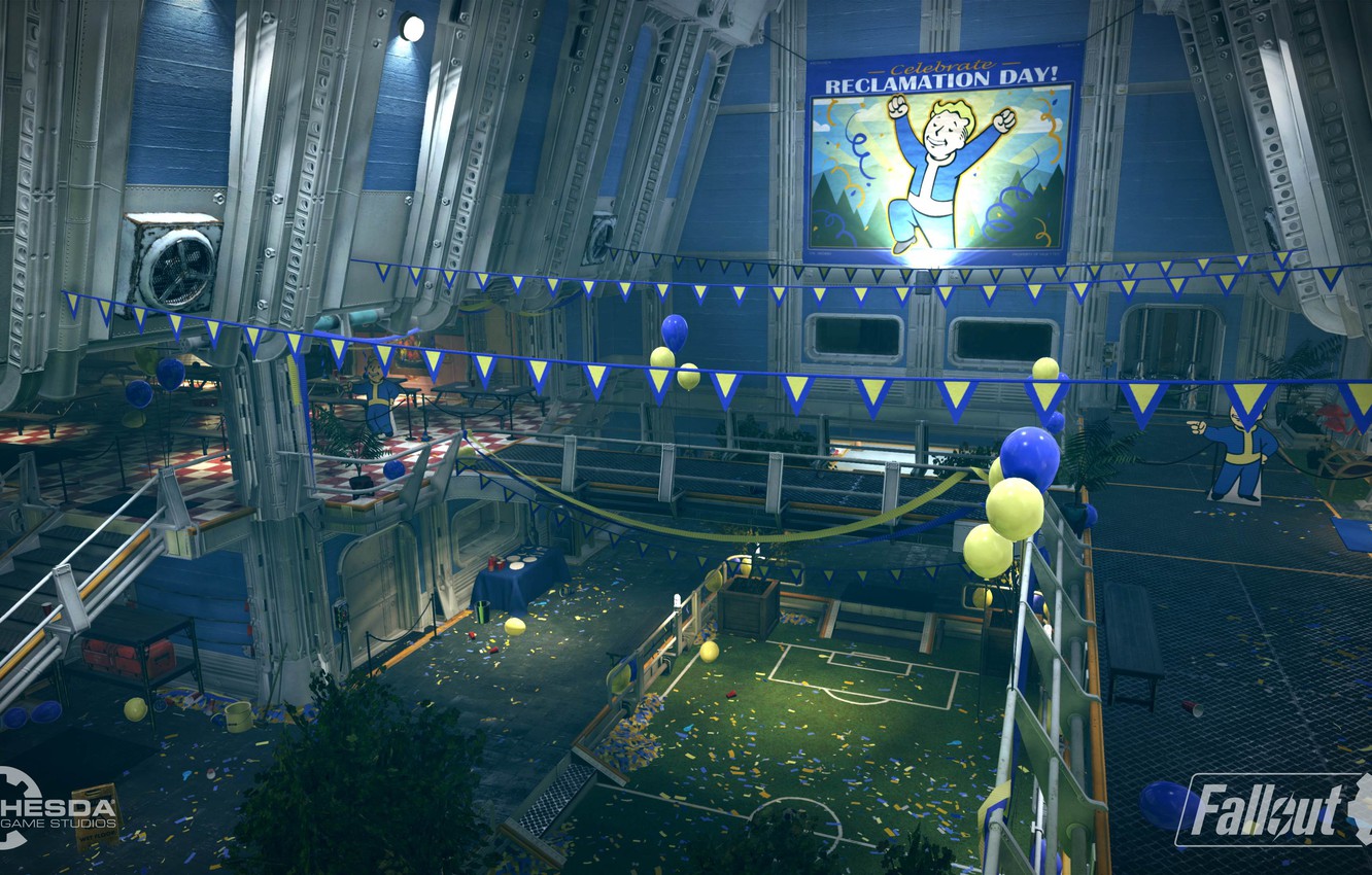 Photo Wallpaper Room, Balls, Holiday, Fallout, Bethesda - Fallout 76 - HD Wallpaper 
