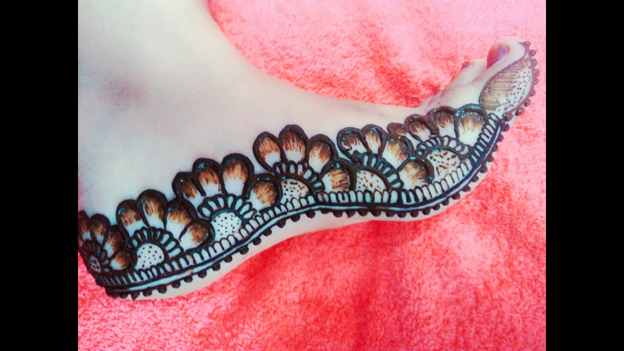 Pair Mehndi Design Simple - HD Wallpaper 