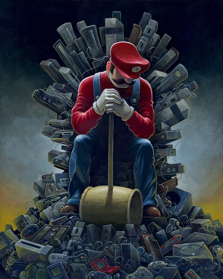 Mario On A Throne - HD Wallpaper 