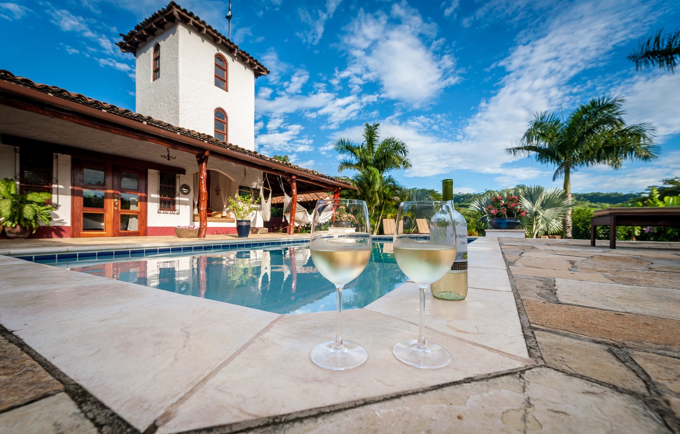Photo Wallpaper Wine, Pool, Nicaragua, - Rancho Chilamate - HD Wallpaper 