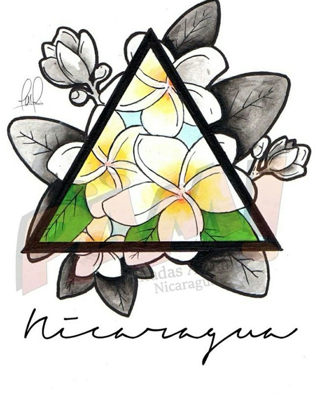 Nicaragua Flag Tattoo - HD Wallpaper 