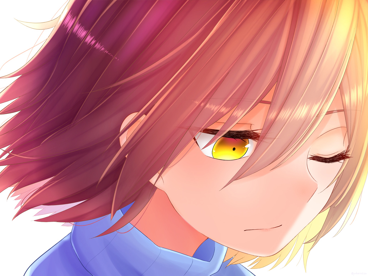 Undertale Frisk Red Eyes - HD Wallpaper 