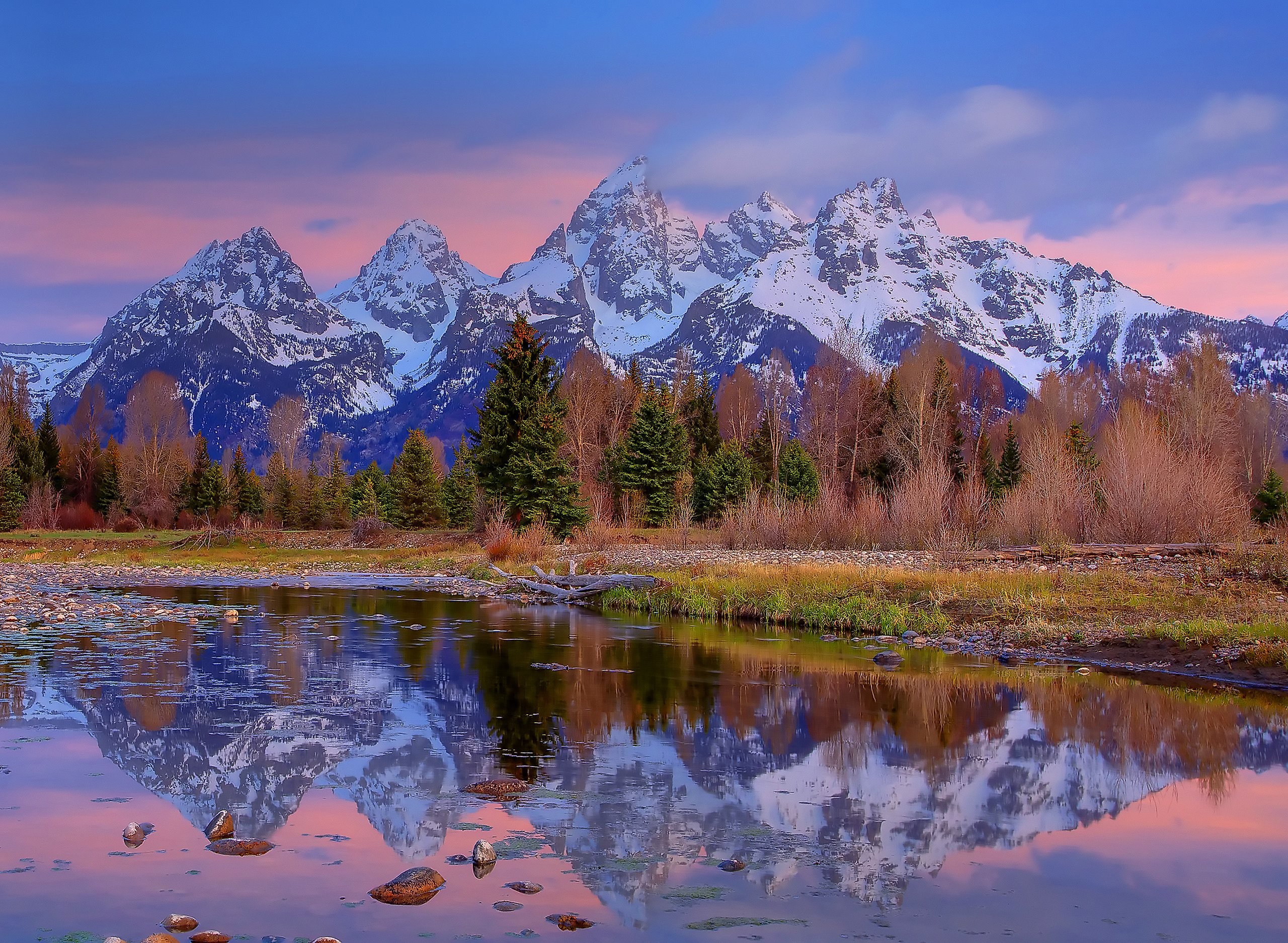 Landscape Autumn Lake Mountains - HD Wallpaper 