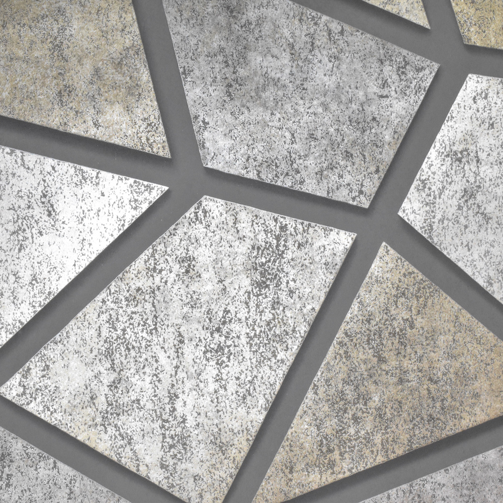 Decorline Architecture Metallic Triangles Pewter Wallpaper - Ceiling - HD Wallpaper 