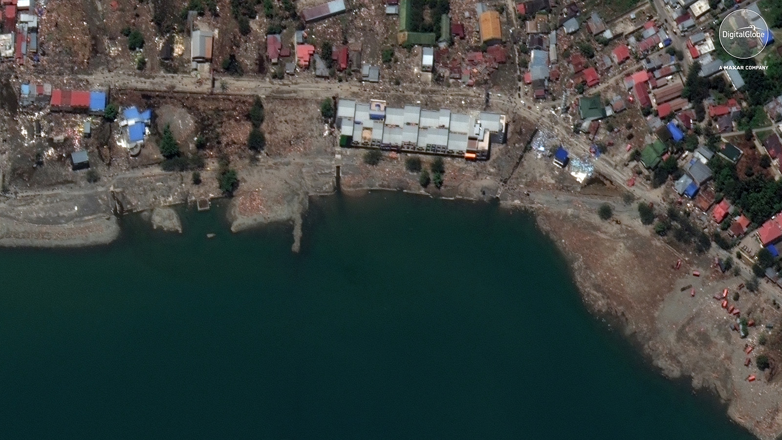 Indonesia Tsunami 2018 Satellite - HD Wallpaper 