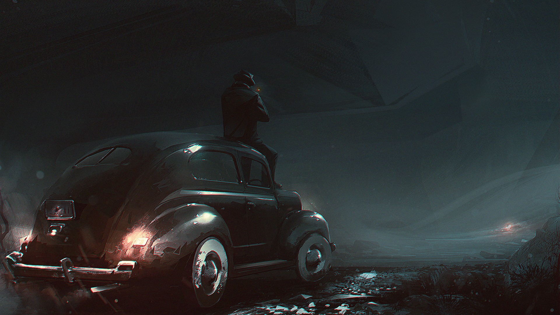 Old Car Artwork - HD Wallpaper 