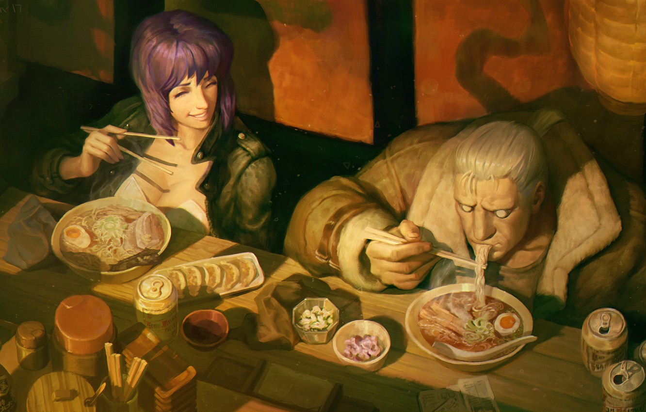 Photo Wallpaper Anime, Art, Ghost In The Shell, The - Ghost In The Shell Batou Art - HD Wallpaper 
