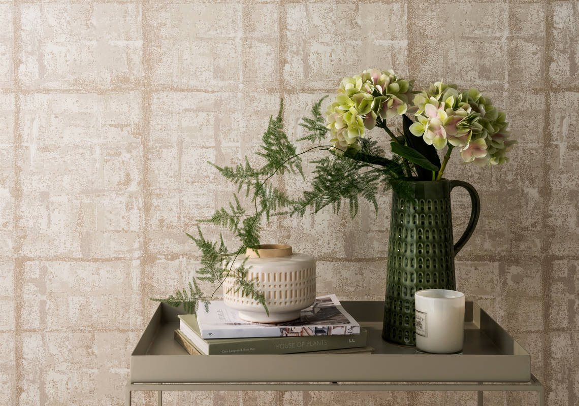 Patina Pearl Wallpaper From 1838 Wallcoverings - Coffee Table - HD Wallpaper 