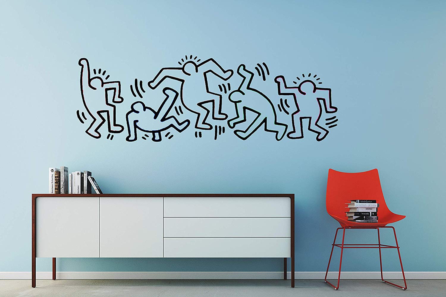 Keith Haring Wall Decal Keith Haring Art Home Decor - Keith Haring Room Decor - HD Wallpaper 