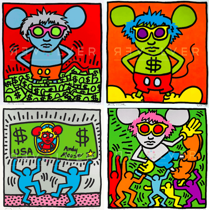 Keith Haring Andy Mouse - HD Wallpaper 