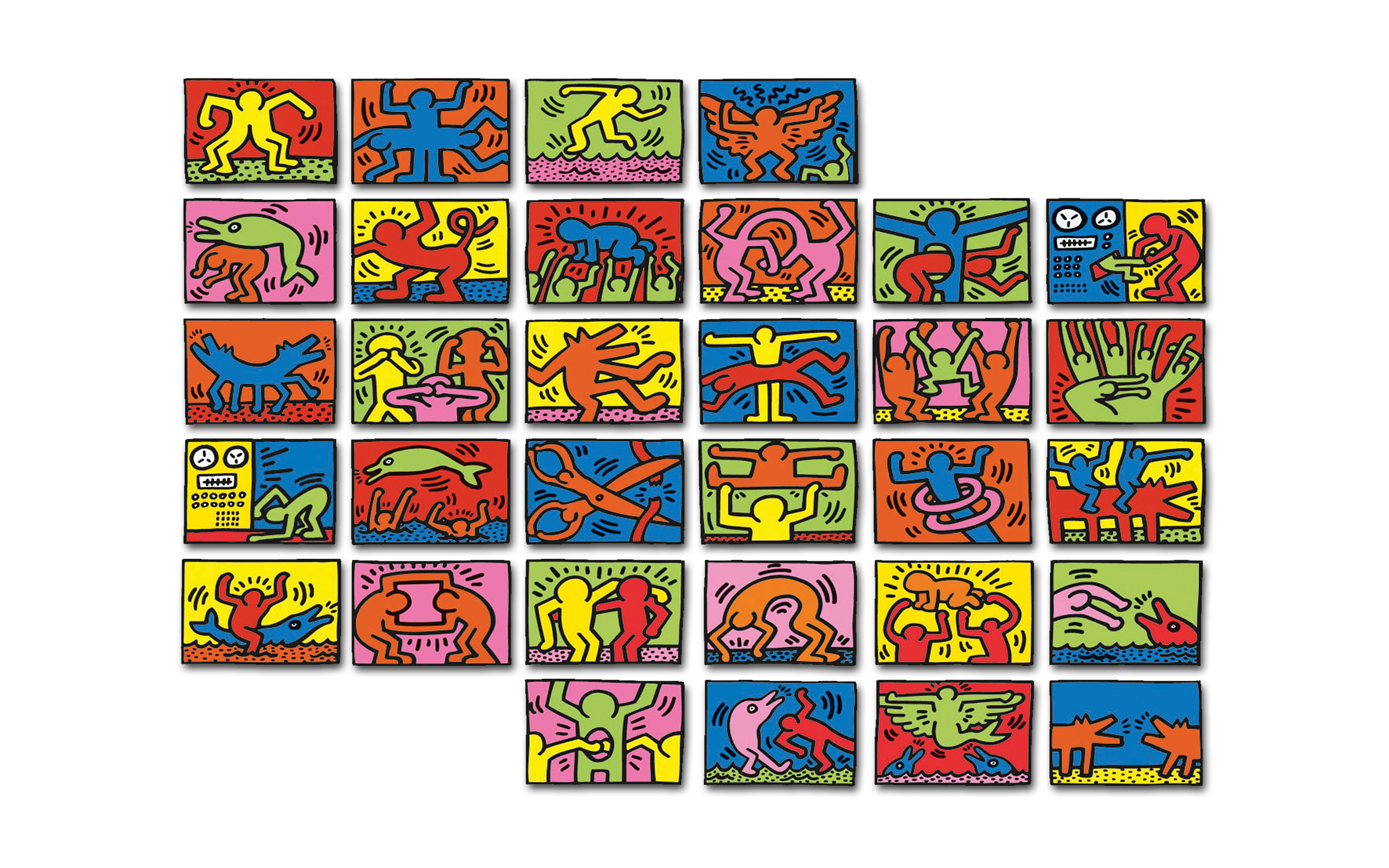 Keith Haring Retrospect 1989 - HD Wallpaper 