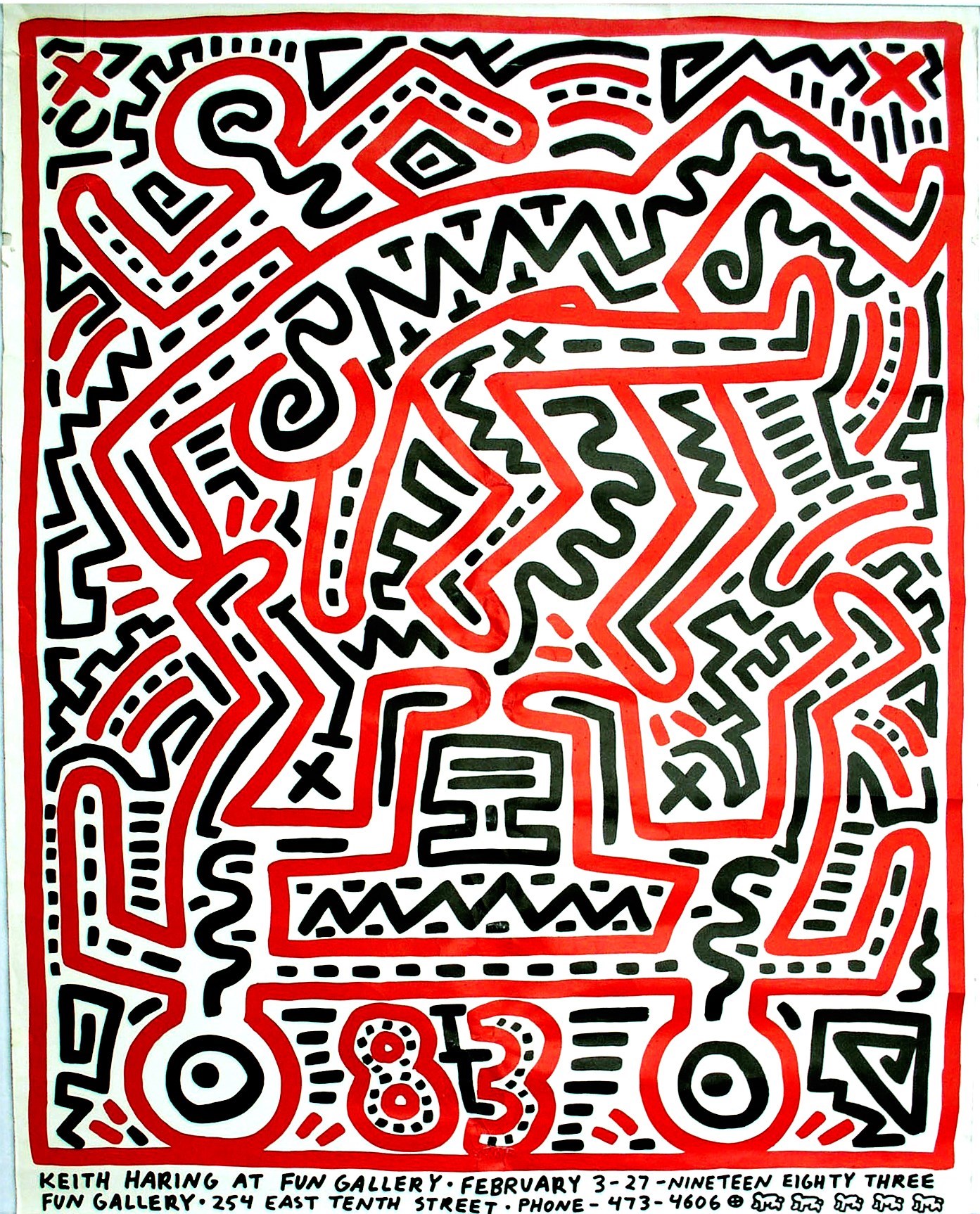 Keith Haring Fun Gallery Exhibition Poster - HD Wallpaper 