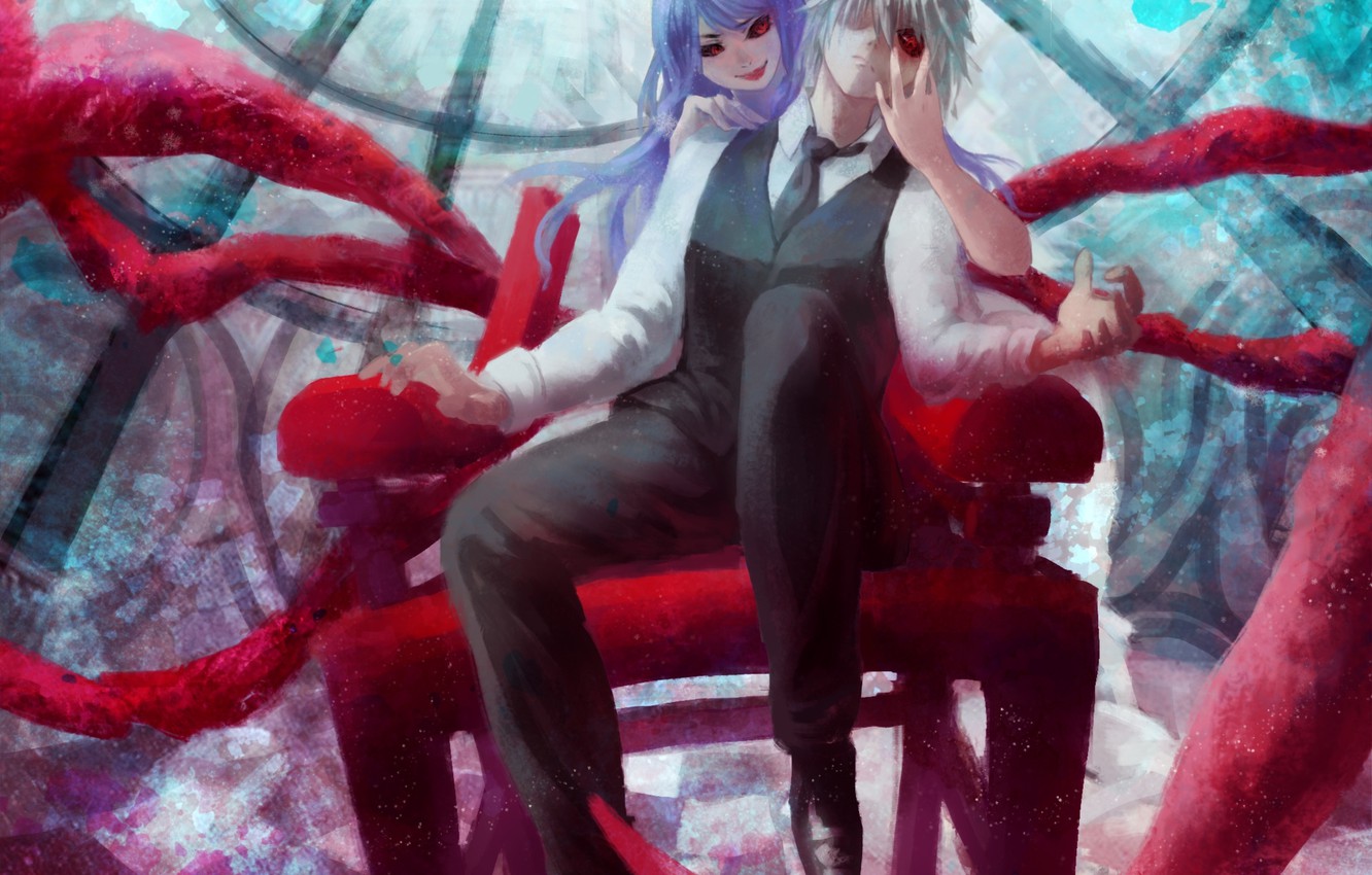 Photo Wallpaper Girl, Smile, Anime, Art, Guy, Tokyo - Tokyo Ghoul Rize Wallpaper Hd - HD Wallpaper 
