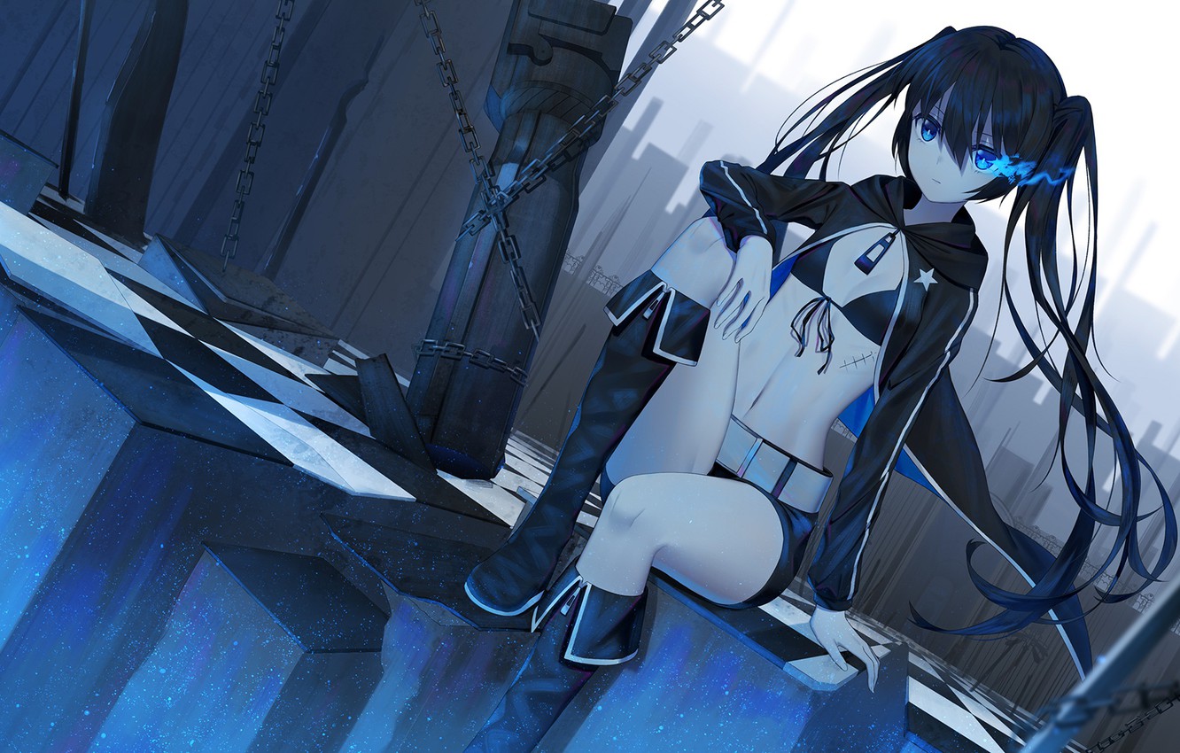 Photo Wallpaper Girl, Anime, Art, Black Rock Shooter, - Black Rock Shooter Fanart - HD Wallpaper 