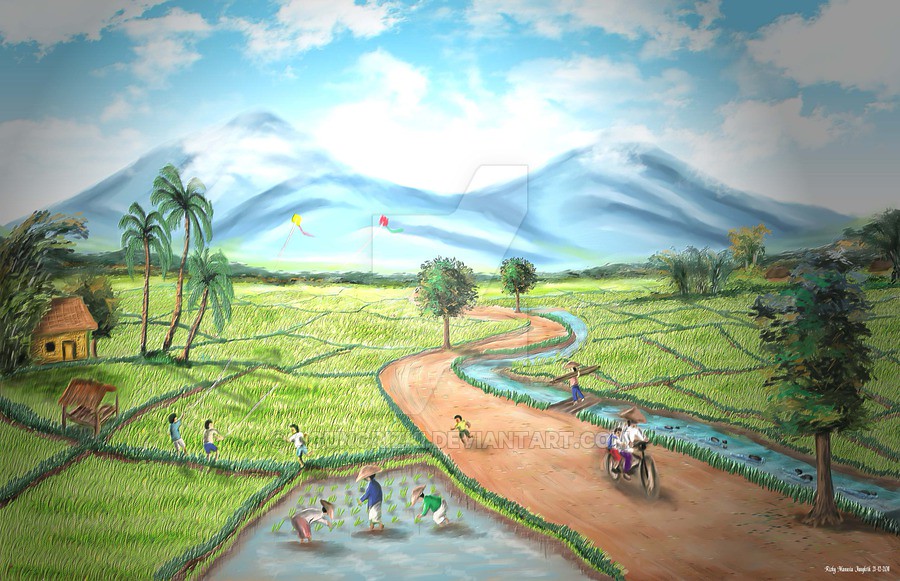 Pemandangan Alam Indah Kartun - HD Wallpaper 