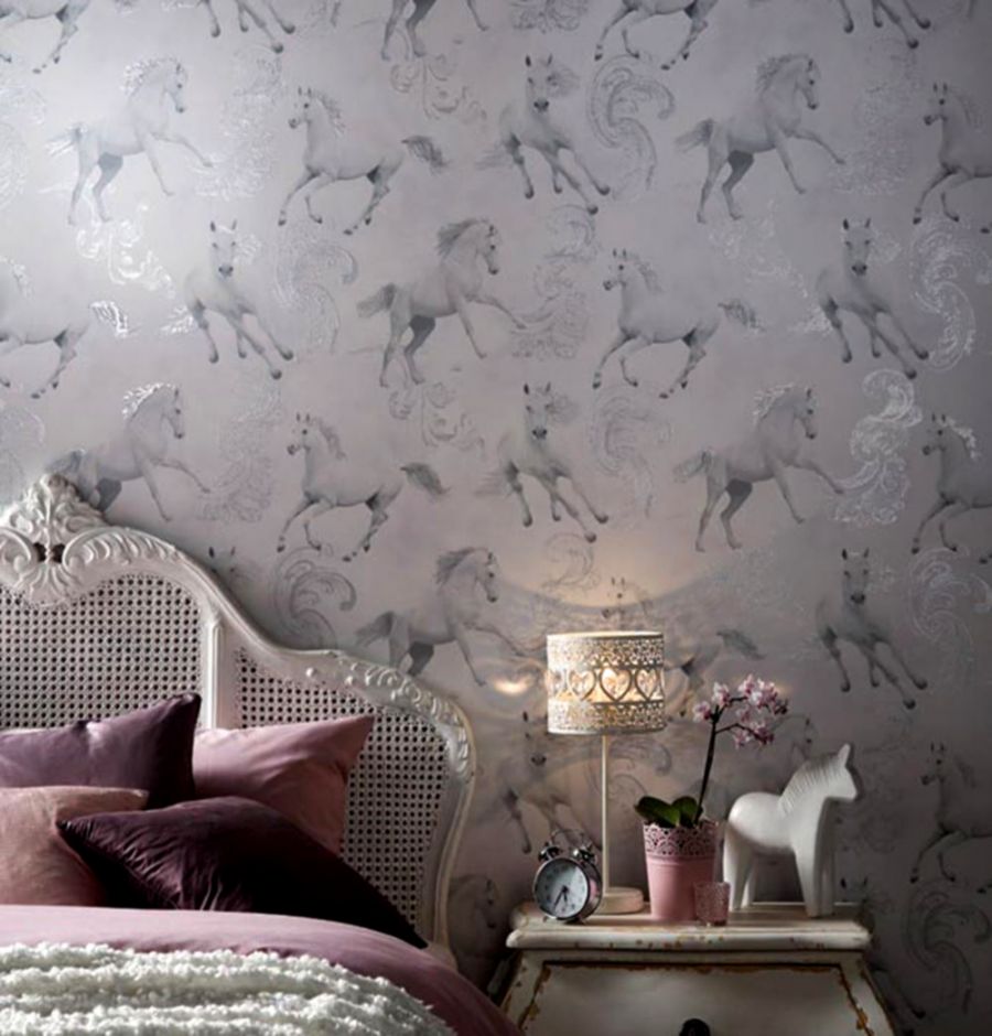 Arthouse Glitter Detail Kids Girls Bedroom Wallpaper - Horse Wallpaper Buy - HD Wallpaper 