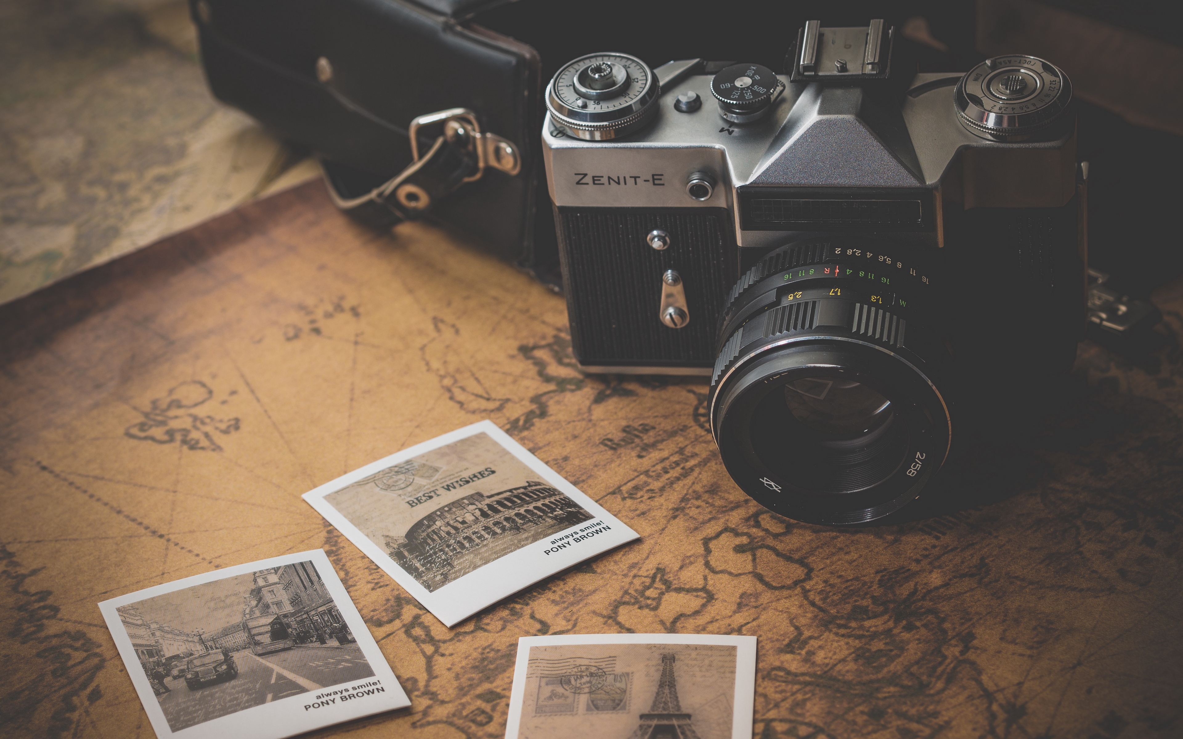 Wallpaper Zenit, Retro, Camera, Photos, Map - Vintage Camera Background - HD Wallpaper 